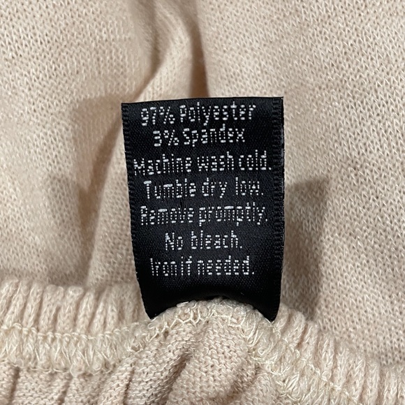 WinWin Tunic Tan with Brown Crochet Accent Bell Sleeves Size L/XL - Picture 8 of 9